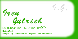 iren gulrich business card